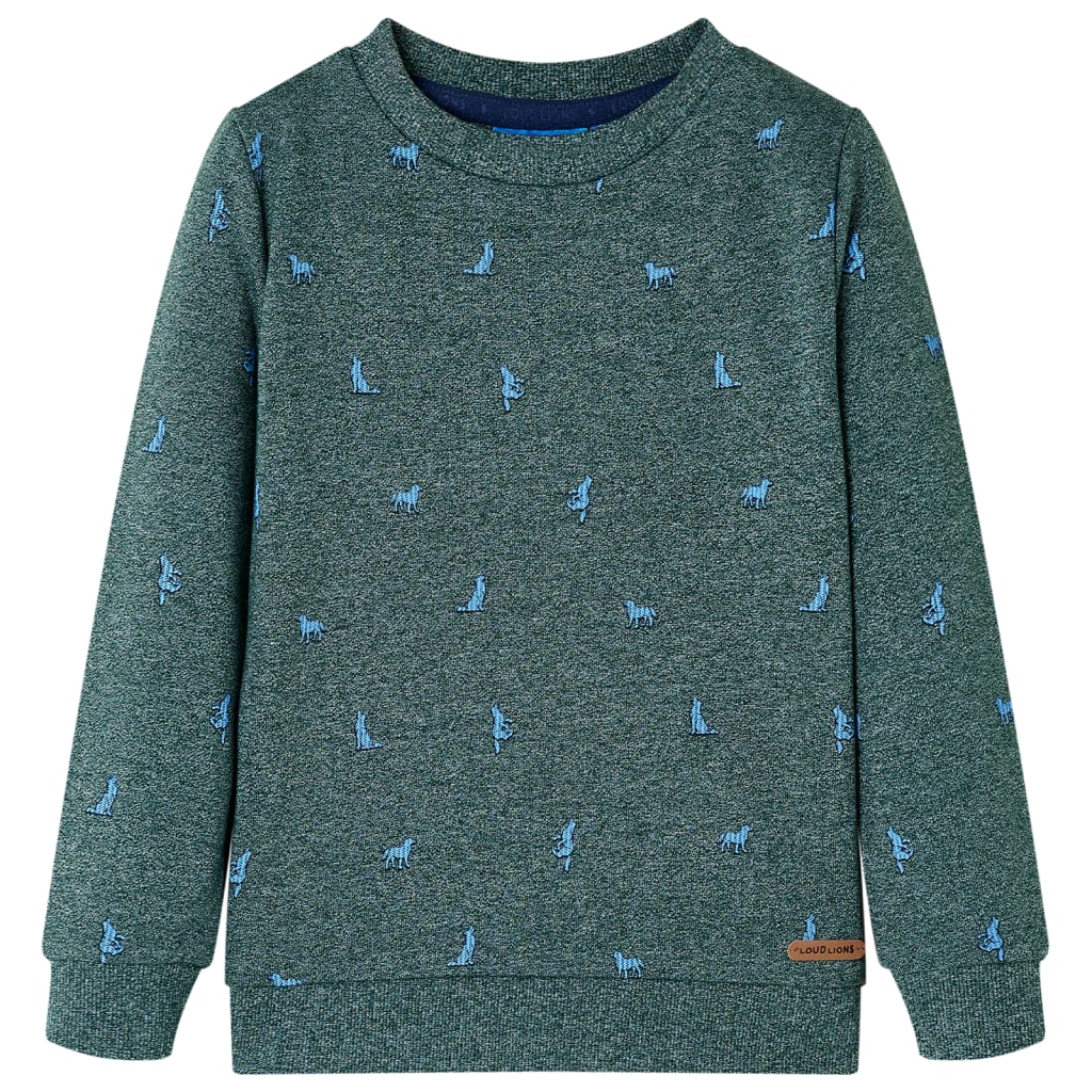 Sudadera infantil verde oscuro melange 140