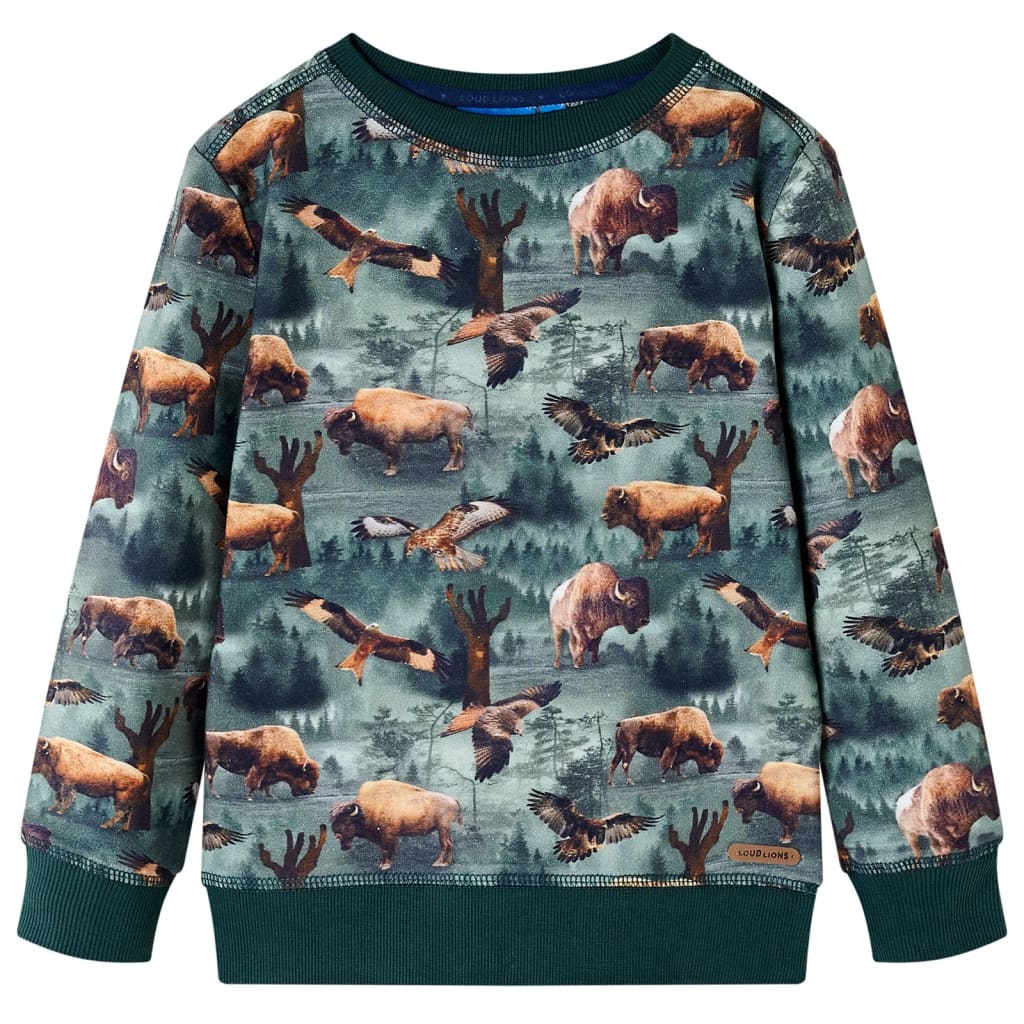 Sudadera infantil verde oscuro 104