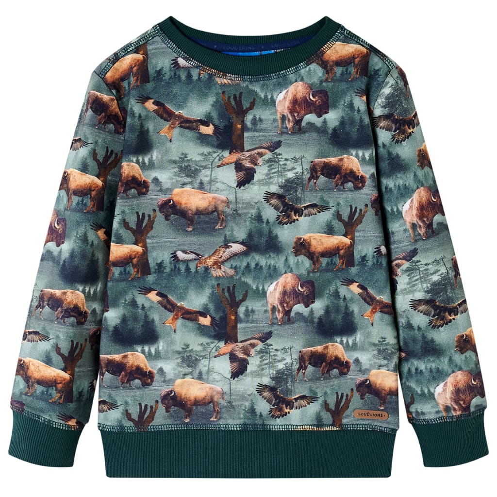 Sudadera infantil verde oscuro 116