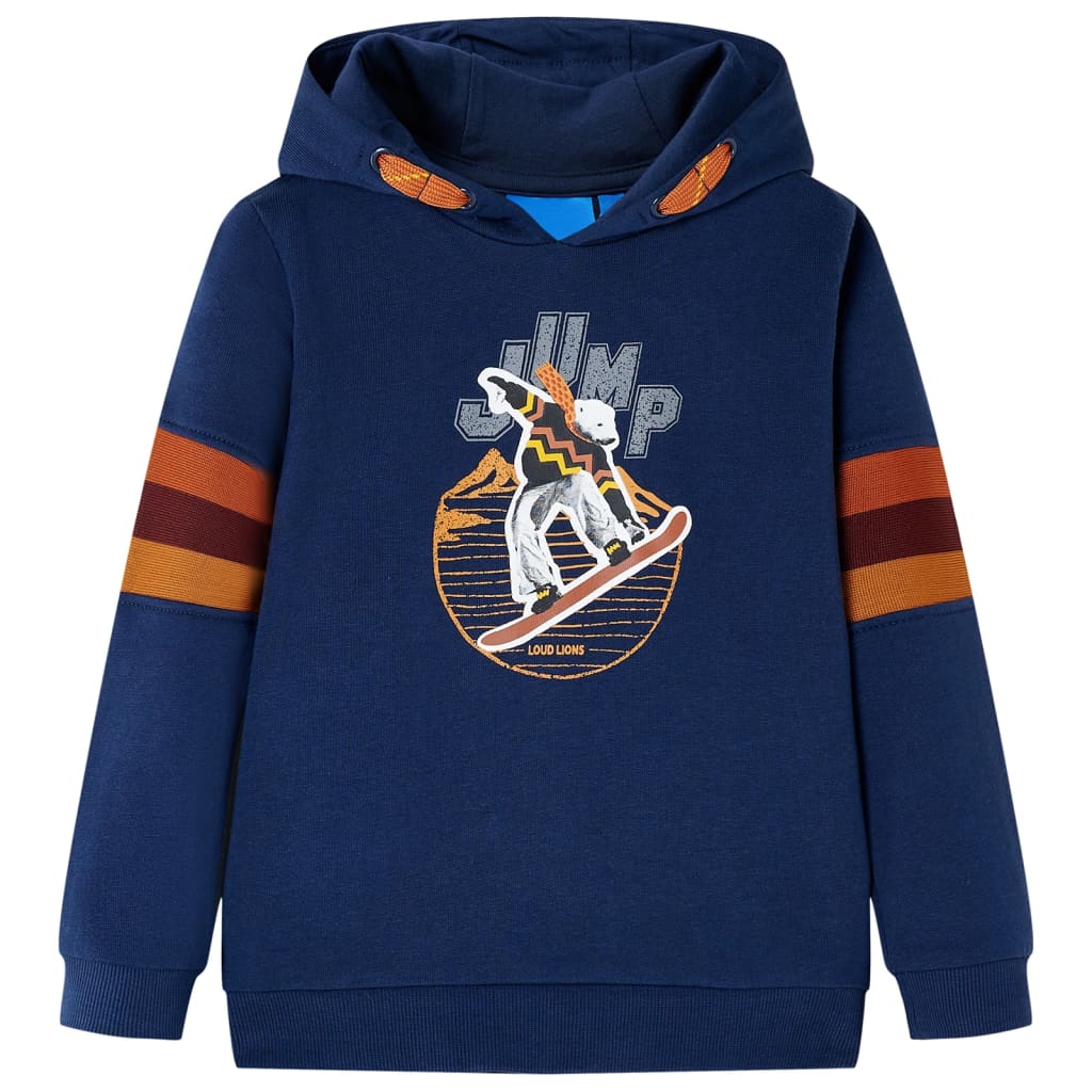 Sudadera infantil con capucha azul marino 92