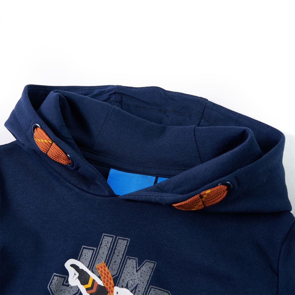 Sudadera infantil con capucha azul marino 104