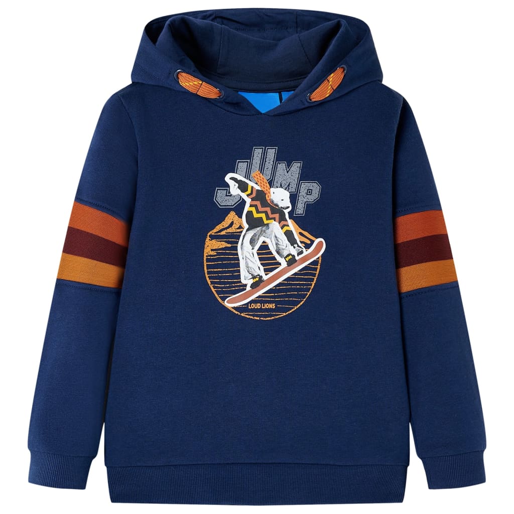 Sudadera infantil con capucha azul marino 104