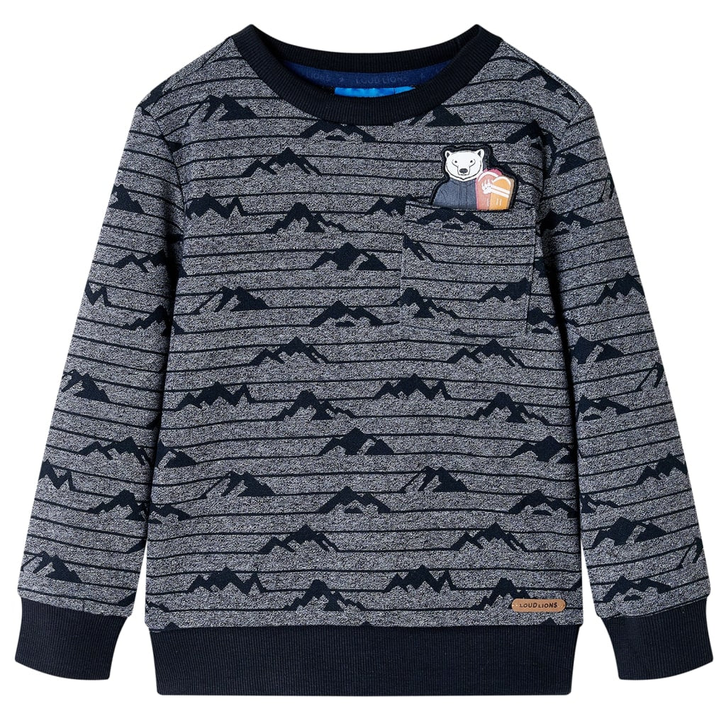 Sudadera infantil azul marino mélange 128