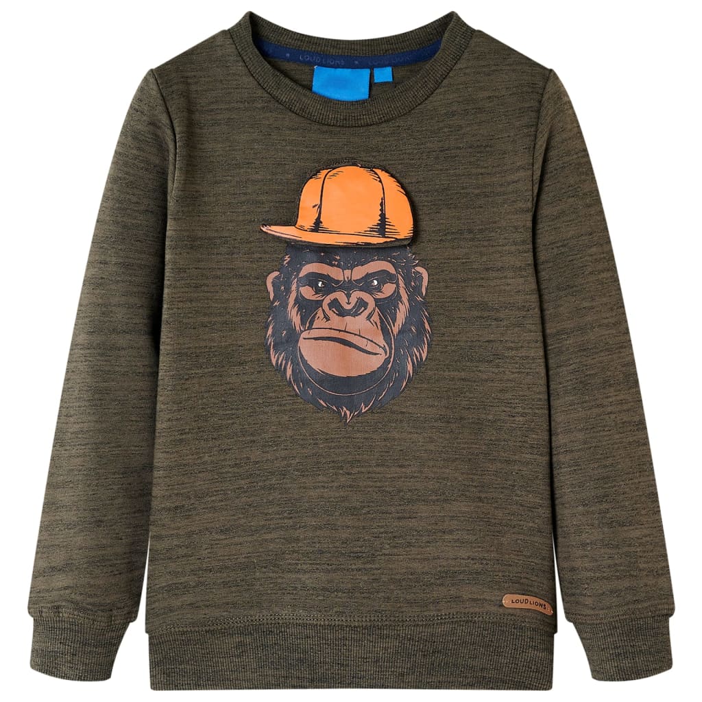 Sudadera infantil caqui oscuro melange 92