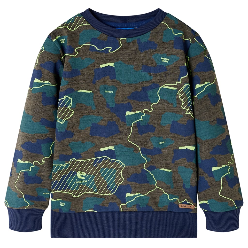 Sudadera infantil caqui oscuro mélange 92