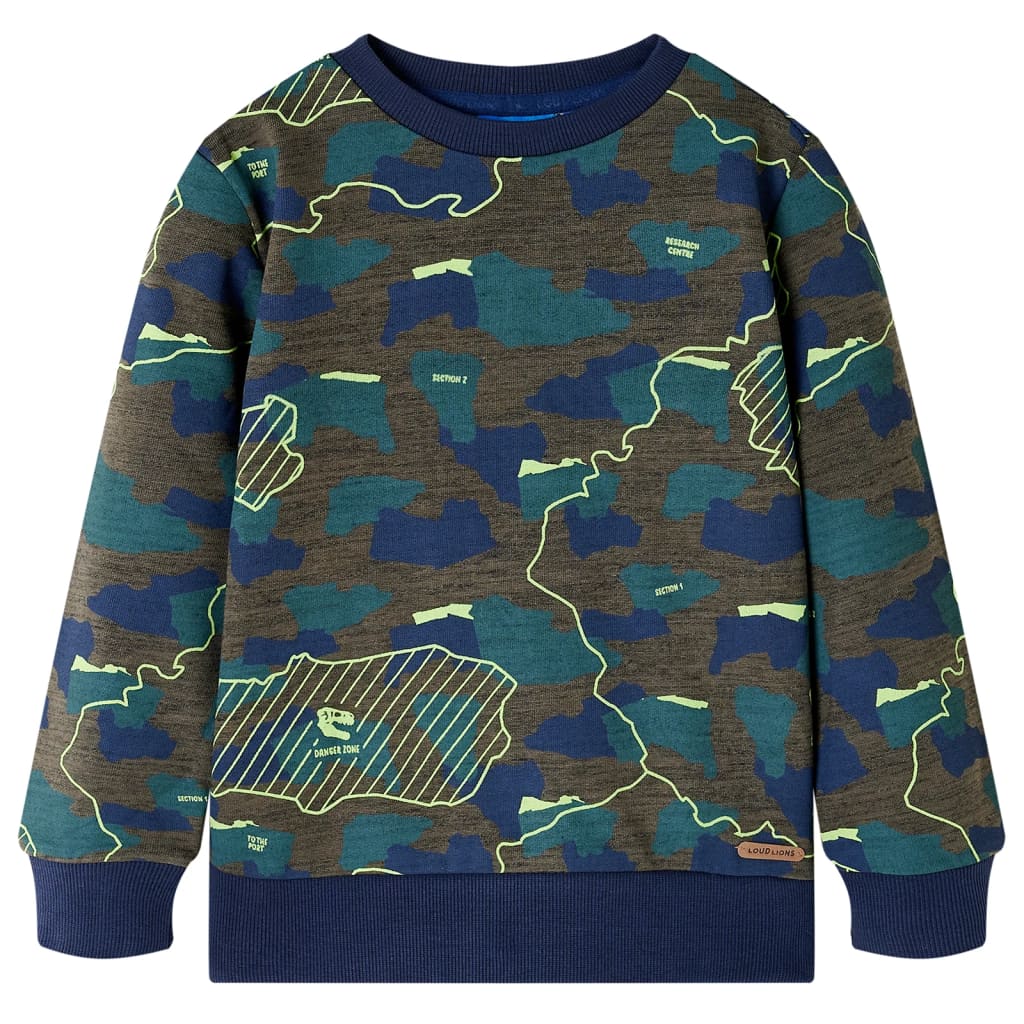 Sudadera infantil caqui oscuro mélange 104