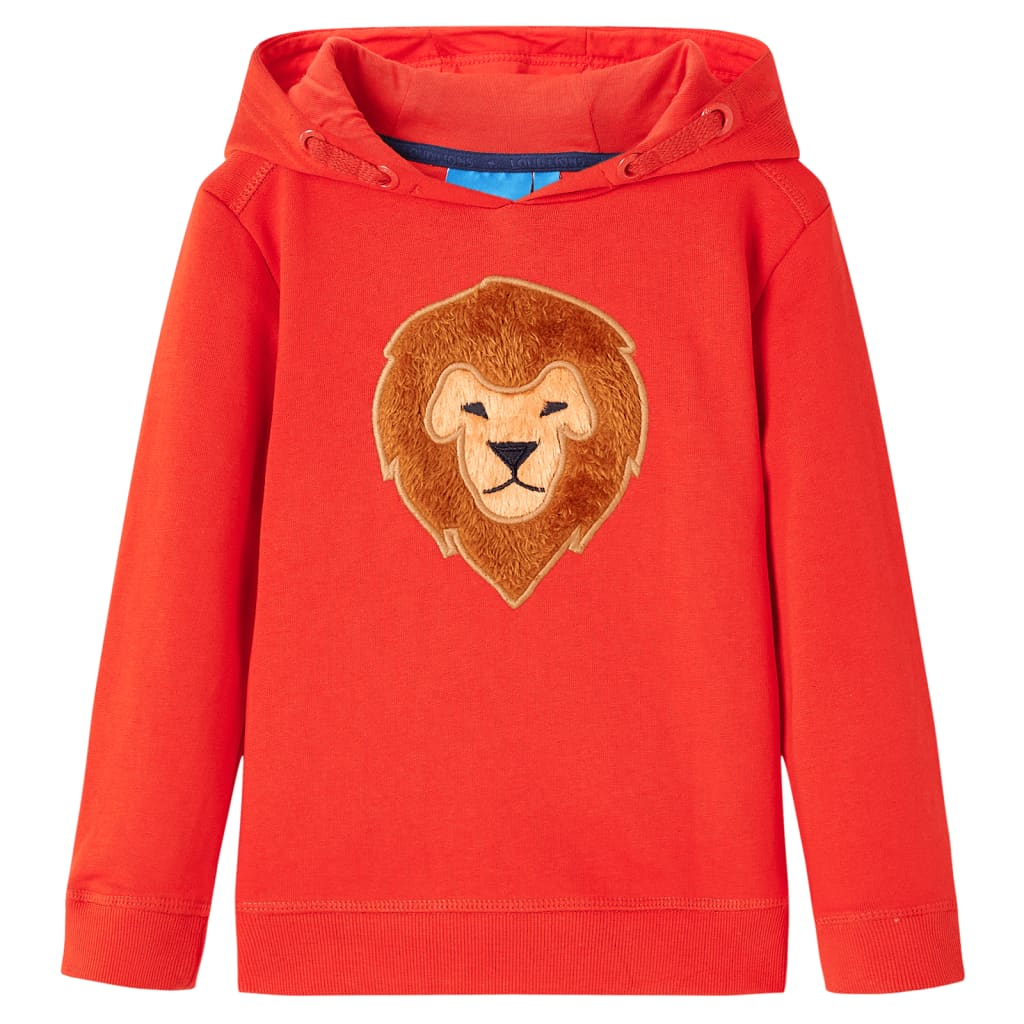 Sudadera infantil con capucha rojo 104