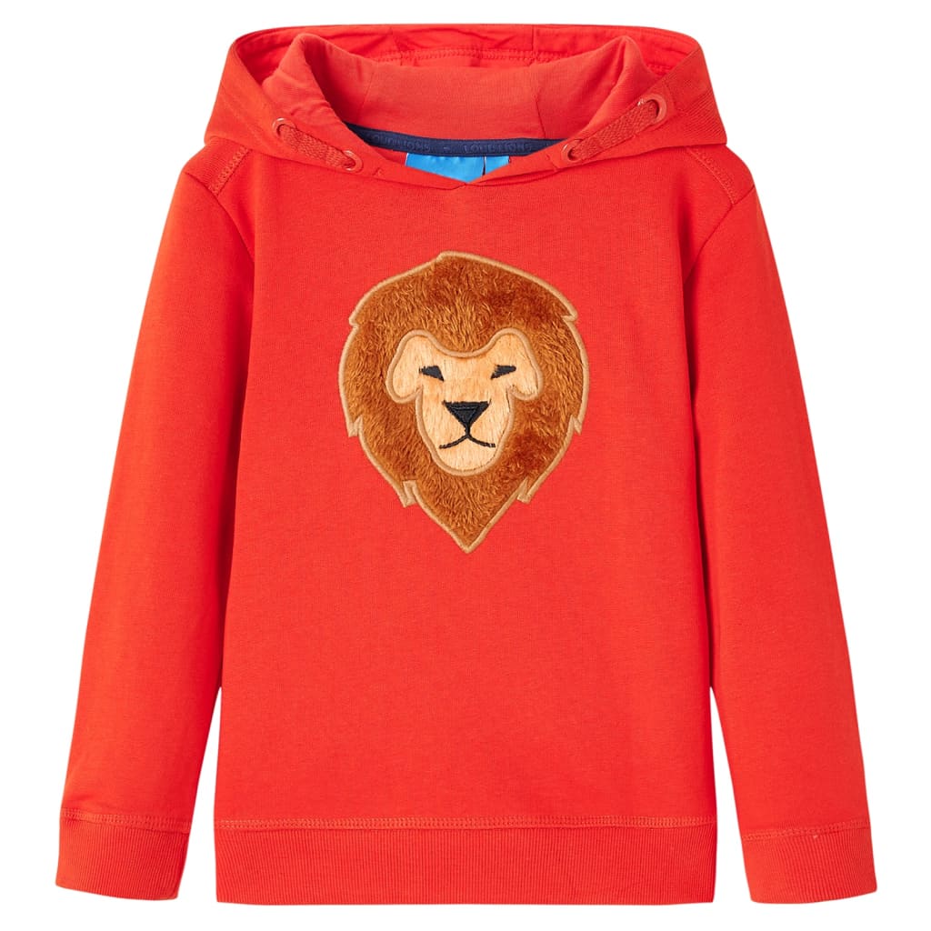 Sudadera infantil con capucha rojo 128