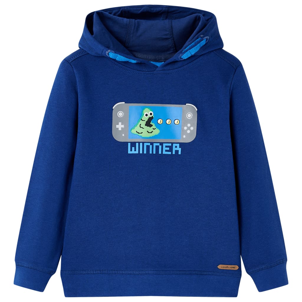 Sudadera infantil con capucha azul marino 92