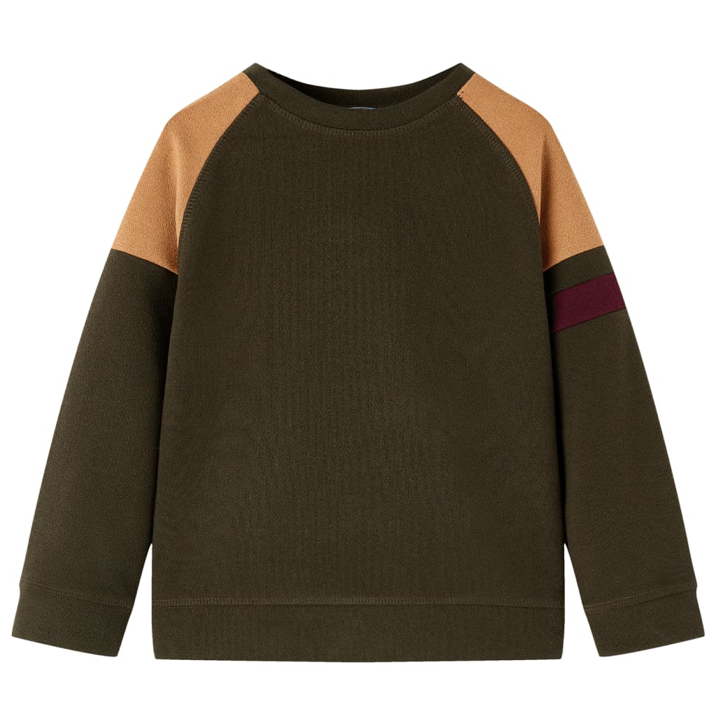 Sudadera infantil caqui oscuro y camel 116