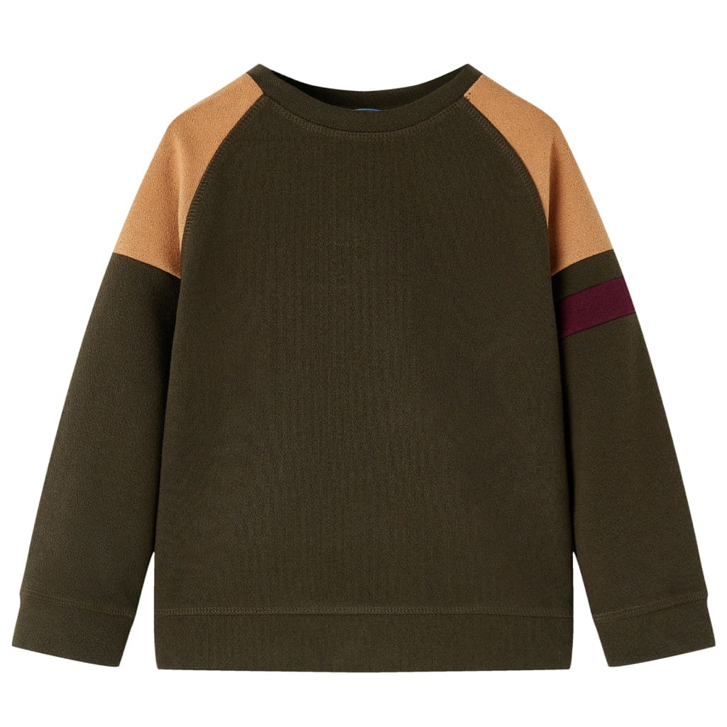 Sudadera infantil caqui oscuro y camel 128