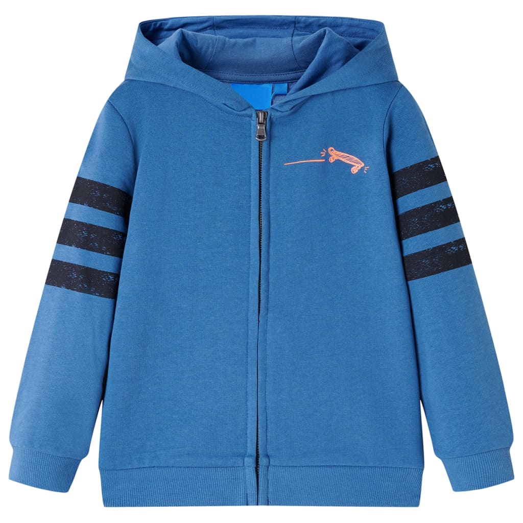 Sudadera infantil con capucha azul 140