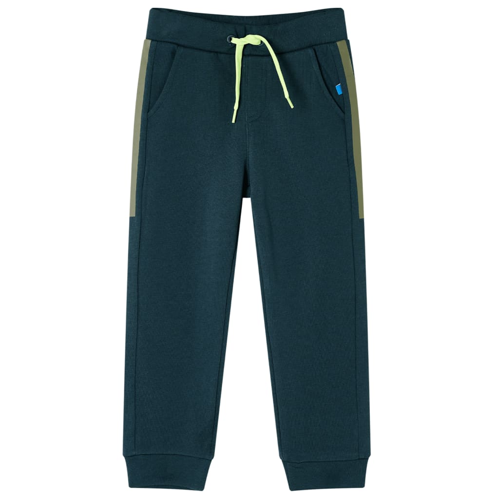 Pantalones de chándal infantiles con cordón verde musgo 92