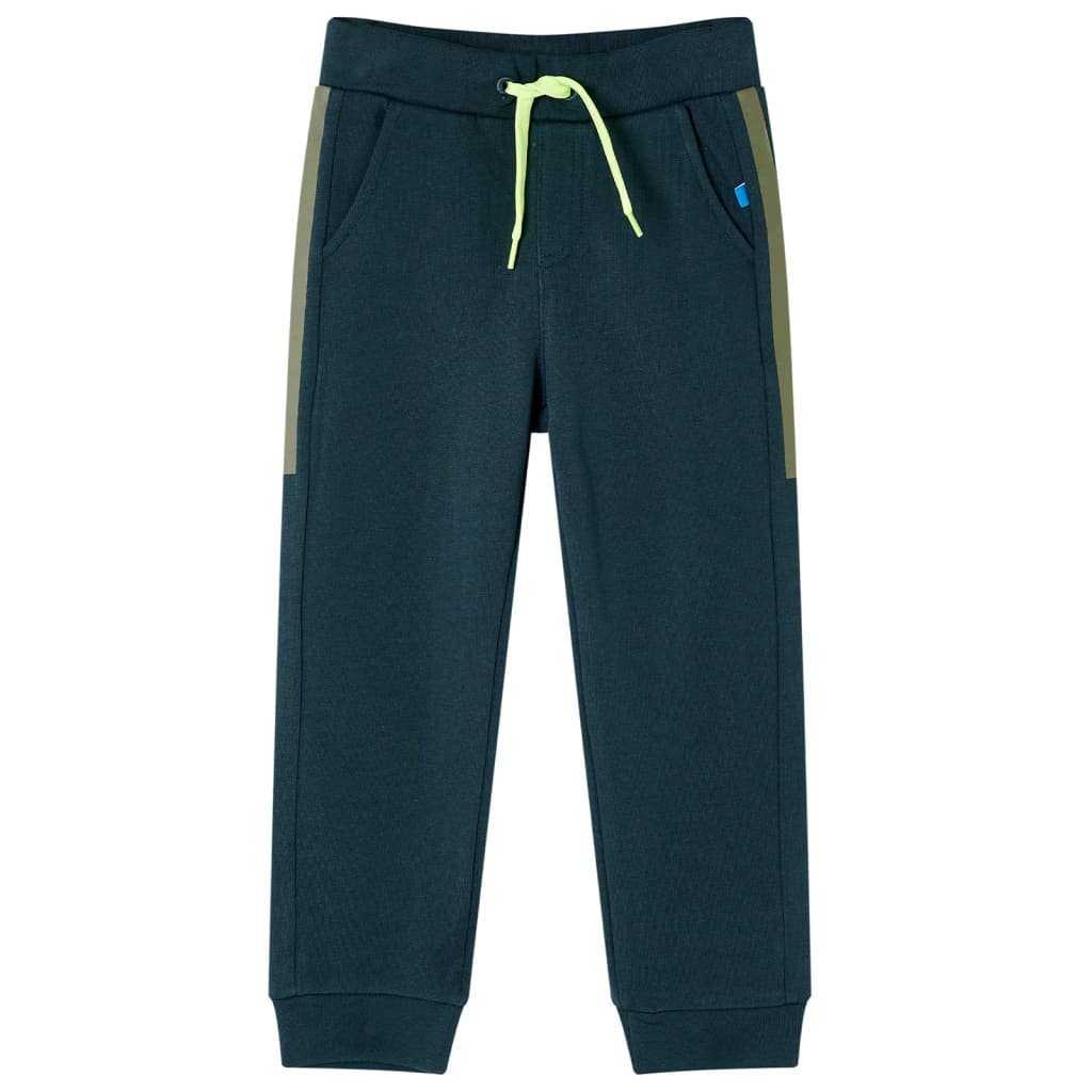 Pantalones de chándal infantiles con cordón verde musgo 104