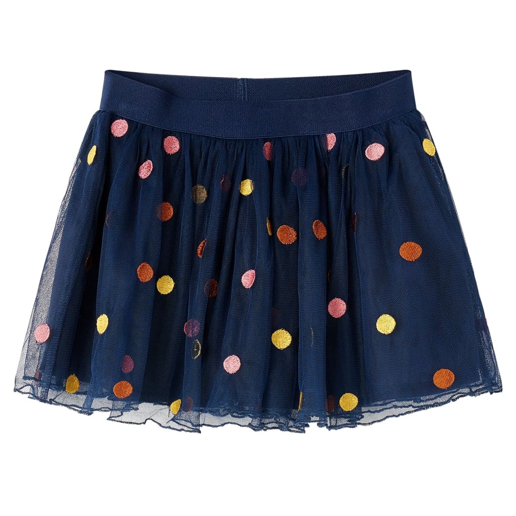 Falda infantil de tul con lunares azul marino 128