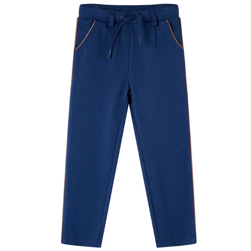 Vetonek Pantalones infantiles con cordón azul marino 140