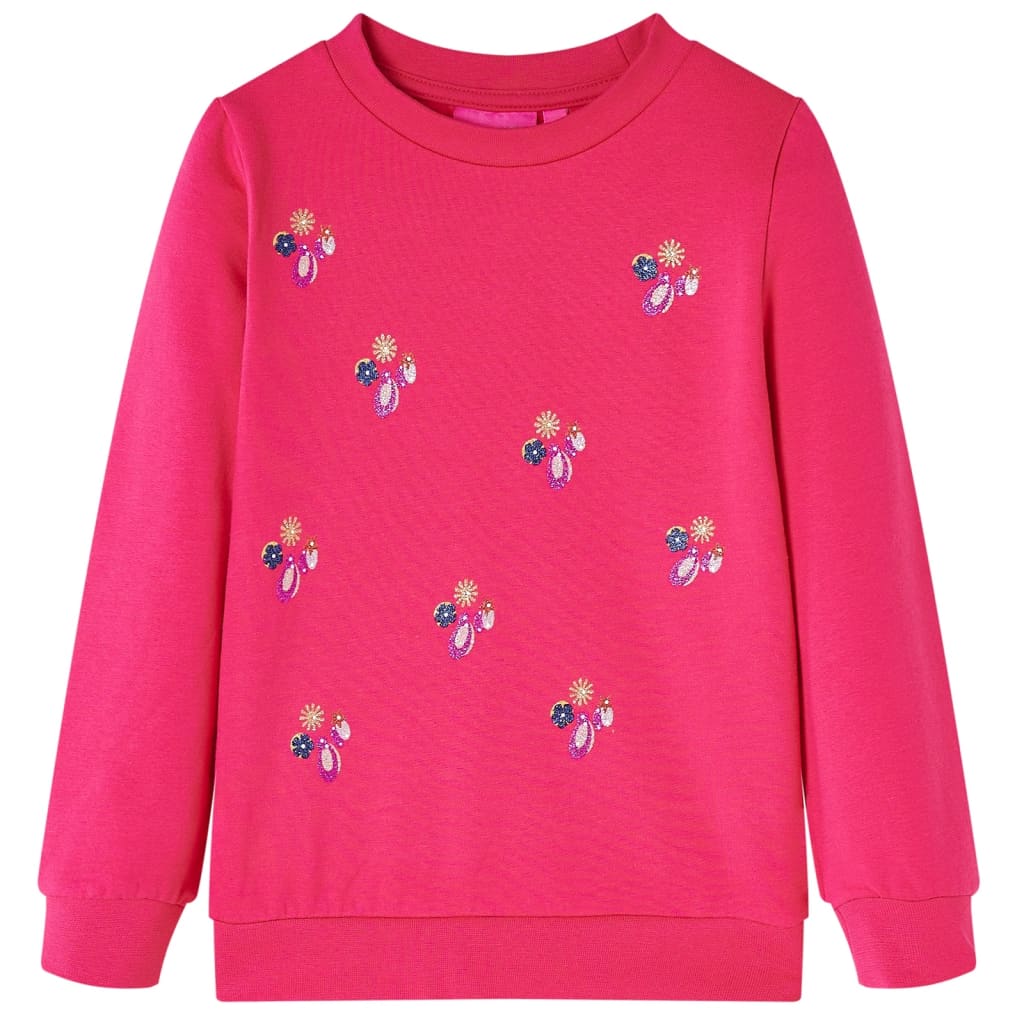 Sudadera infantil rosa chillón 116