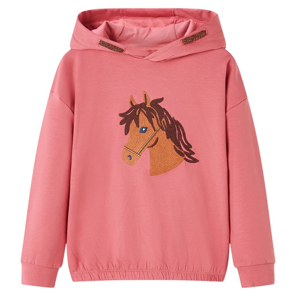 Sudadera infantil con capucha rosa palo 92