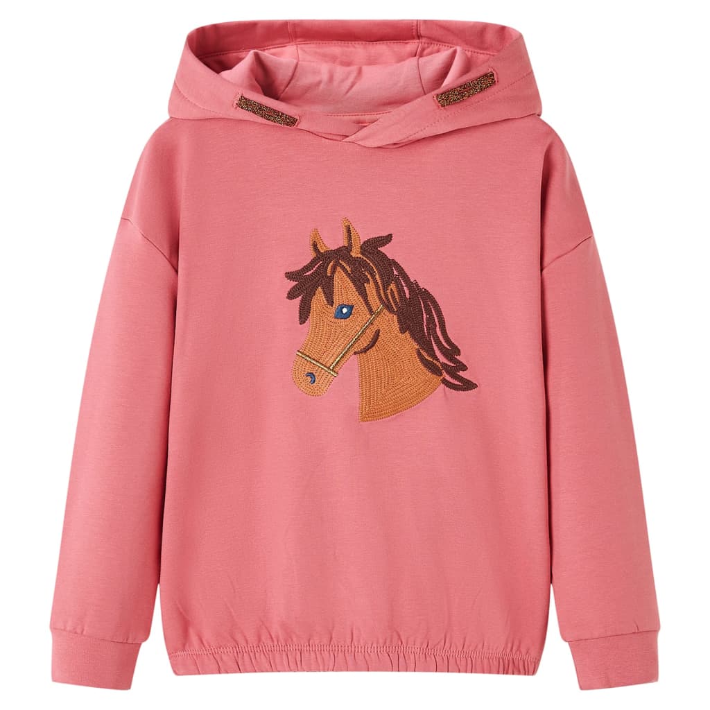 Sudadera infantil con capucha rosa palo 116