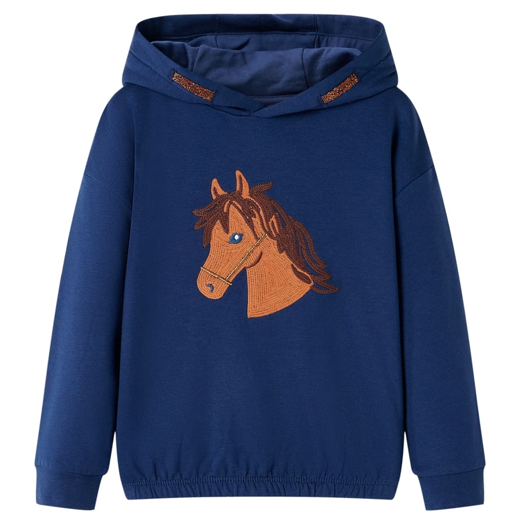 Sudadera infantil con capucha azul marino 92