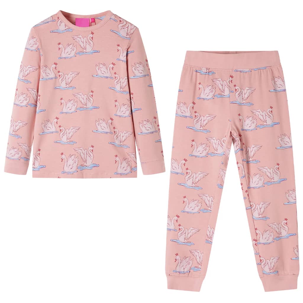 Pijama infantil de manga larga rosa claro 92