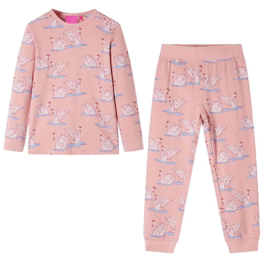 Pijama infantil de manga larga rosa claro 116