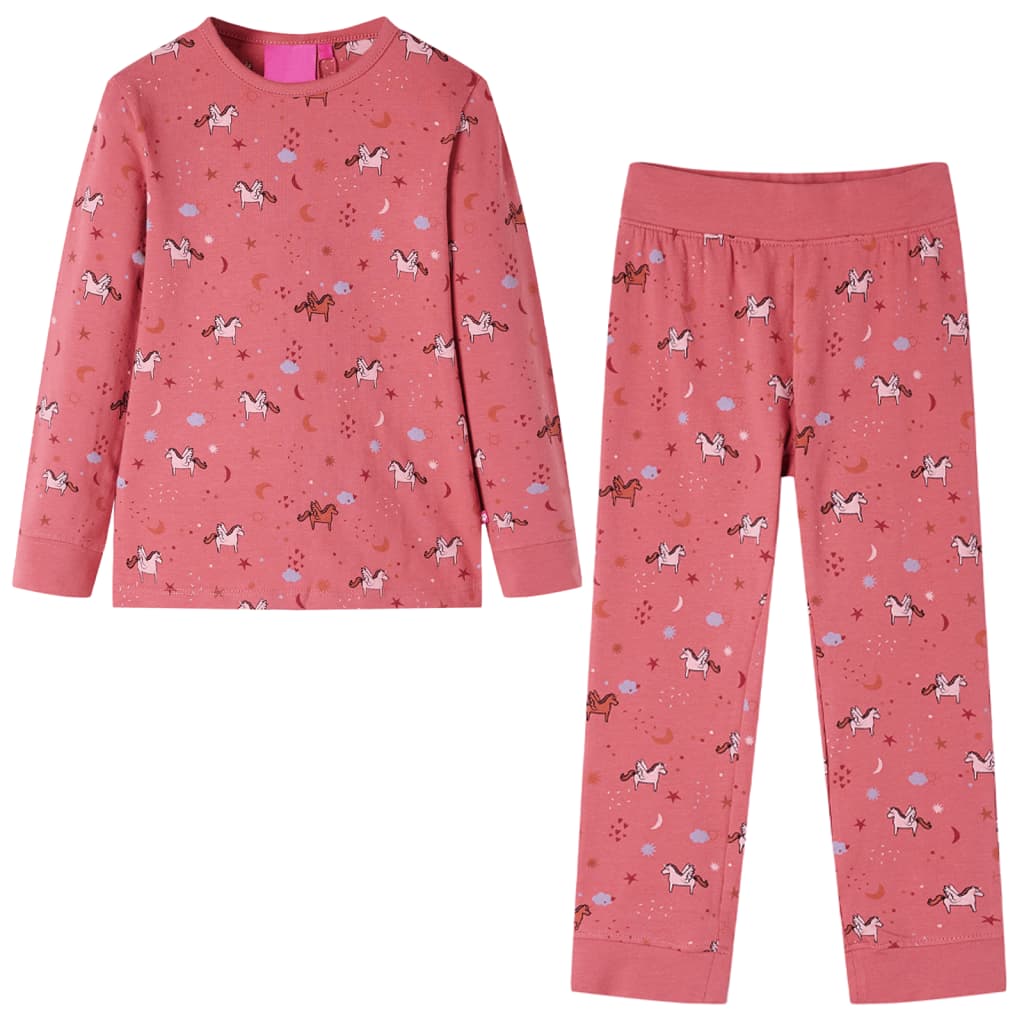 Pijama infantil de manga larga rosa 140