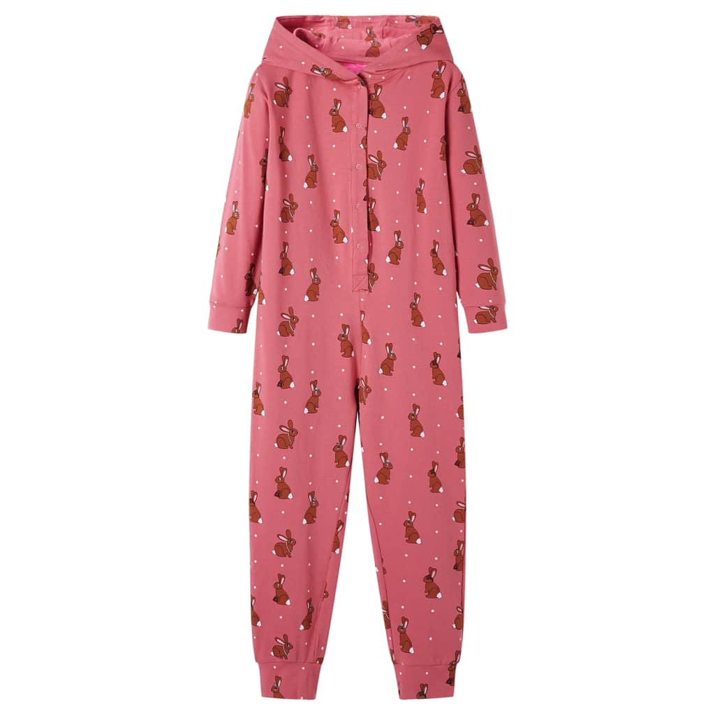 Mono infantil con capucha rosa viejo 104