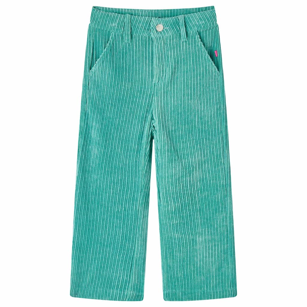 Pantalón para niños de pana verde menta 92