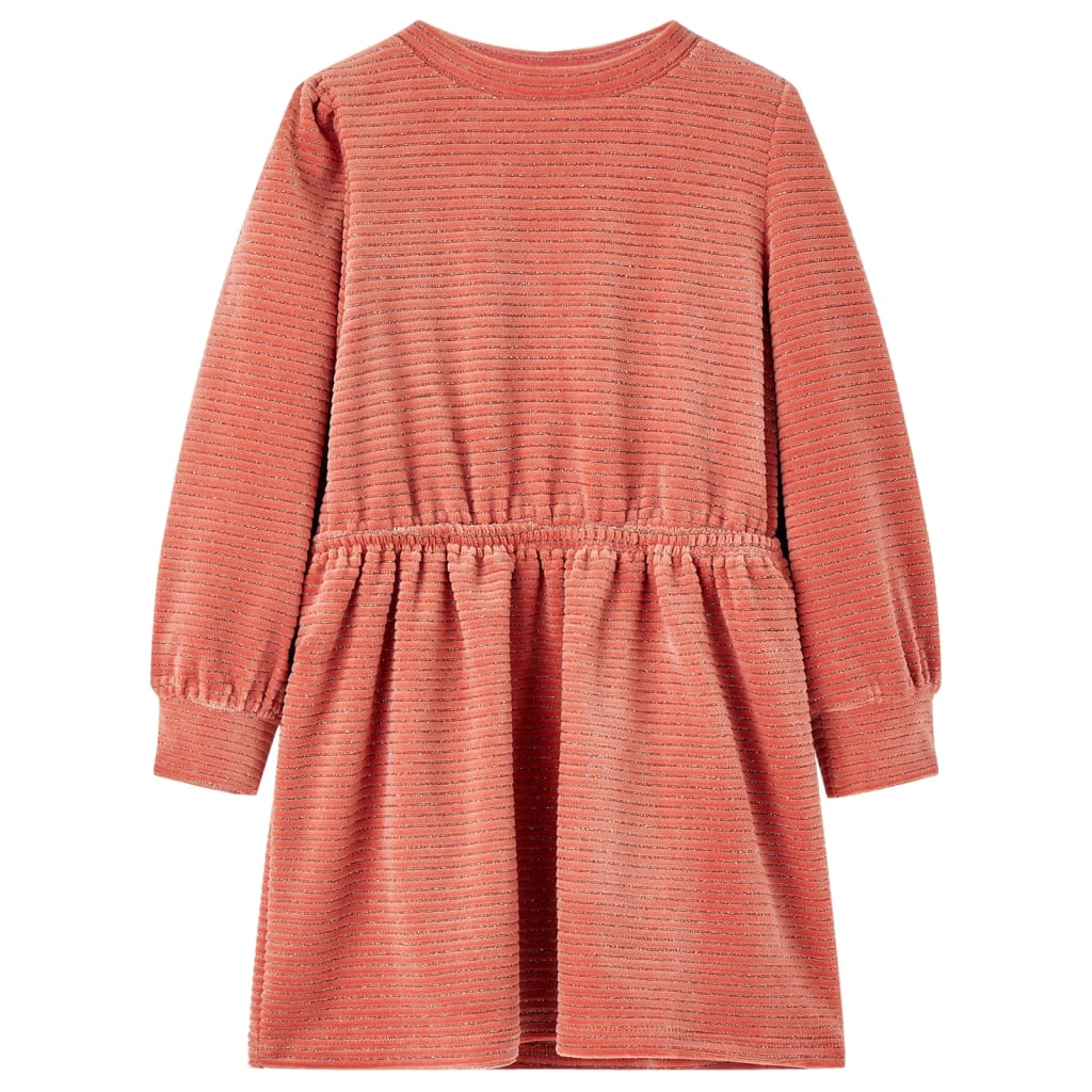 Vestido infantil de manga larga rosa 128