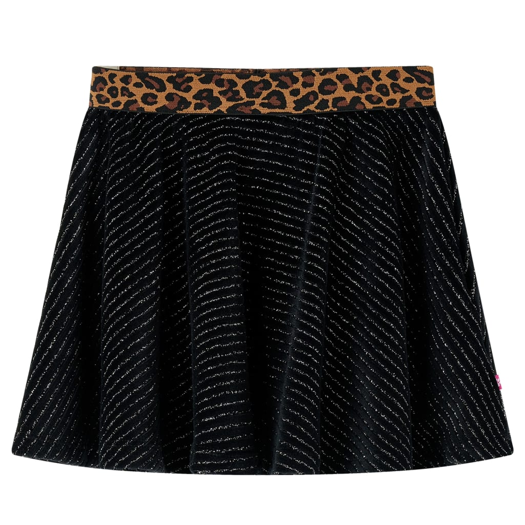 Falda infantil con cinturilla de leopardo negro 140