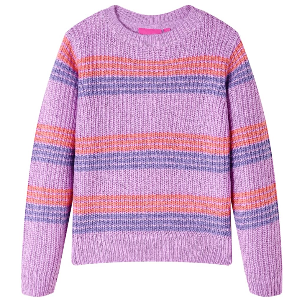 Jersey de punto infantil con rayas color lila y rosa 116