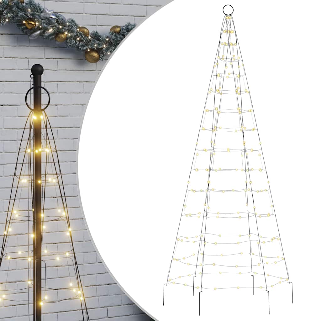 Árbol de navidad en asta de bandera 200 led blanco cálido 180cm v2346 Vetonek