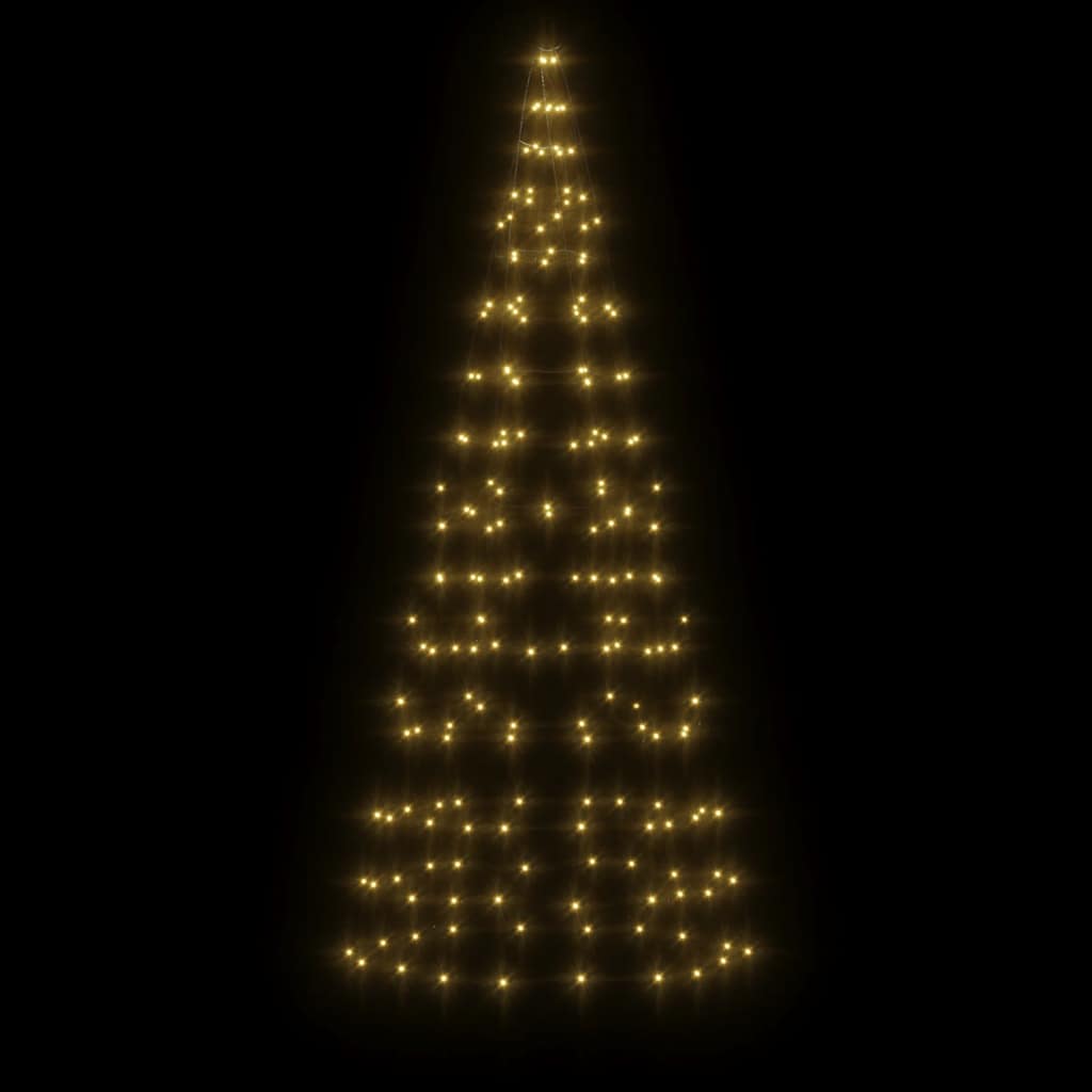 Árbol de navidad en asta de bandera 200 led blanco cálido 180cm v2346 - Vetonek