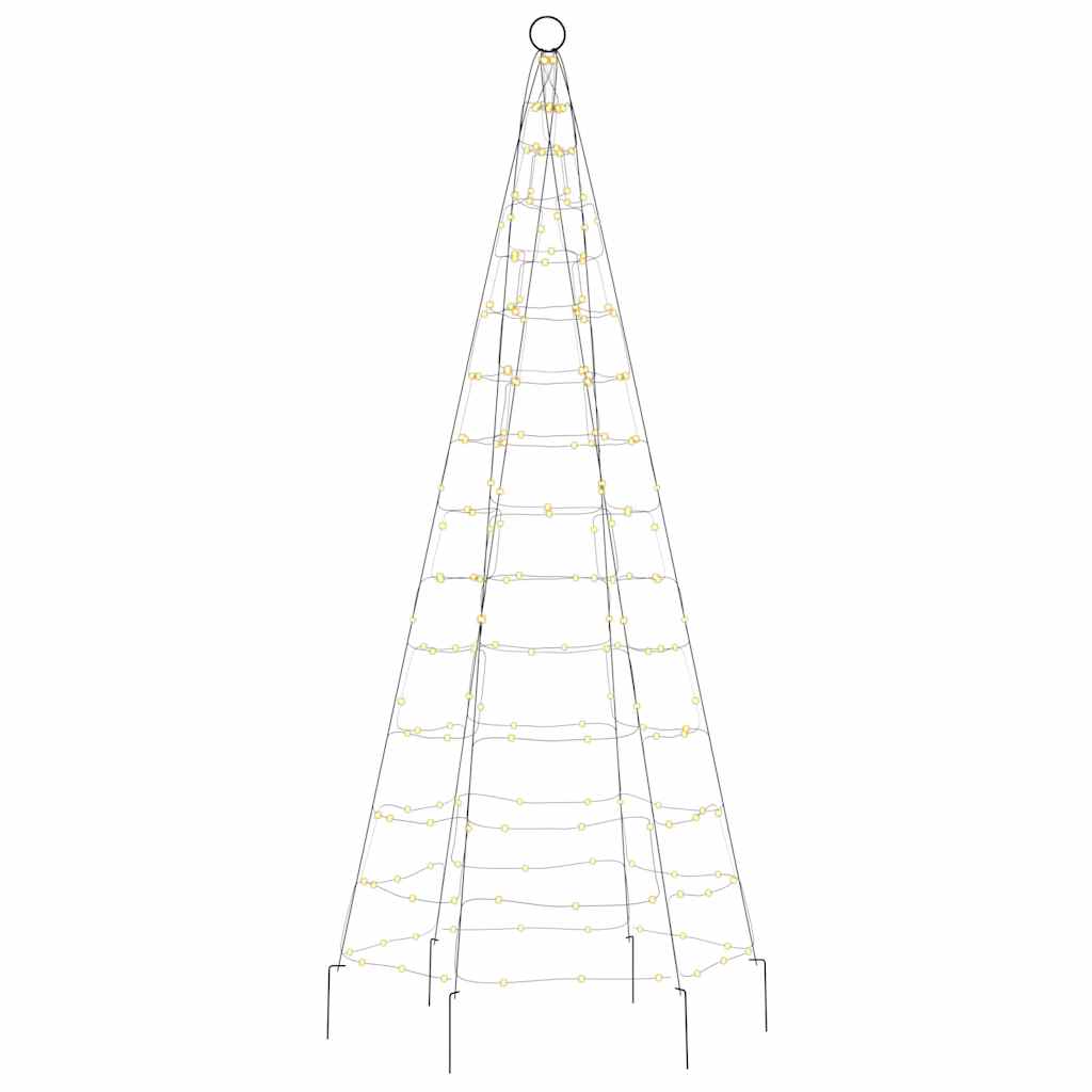 Árbol de navidad en asta de bandera 200 led blanco cálido 180cm v2346 - Vetonek