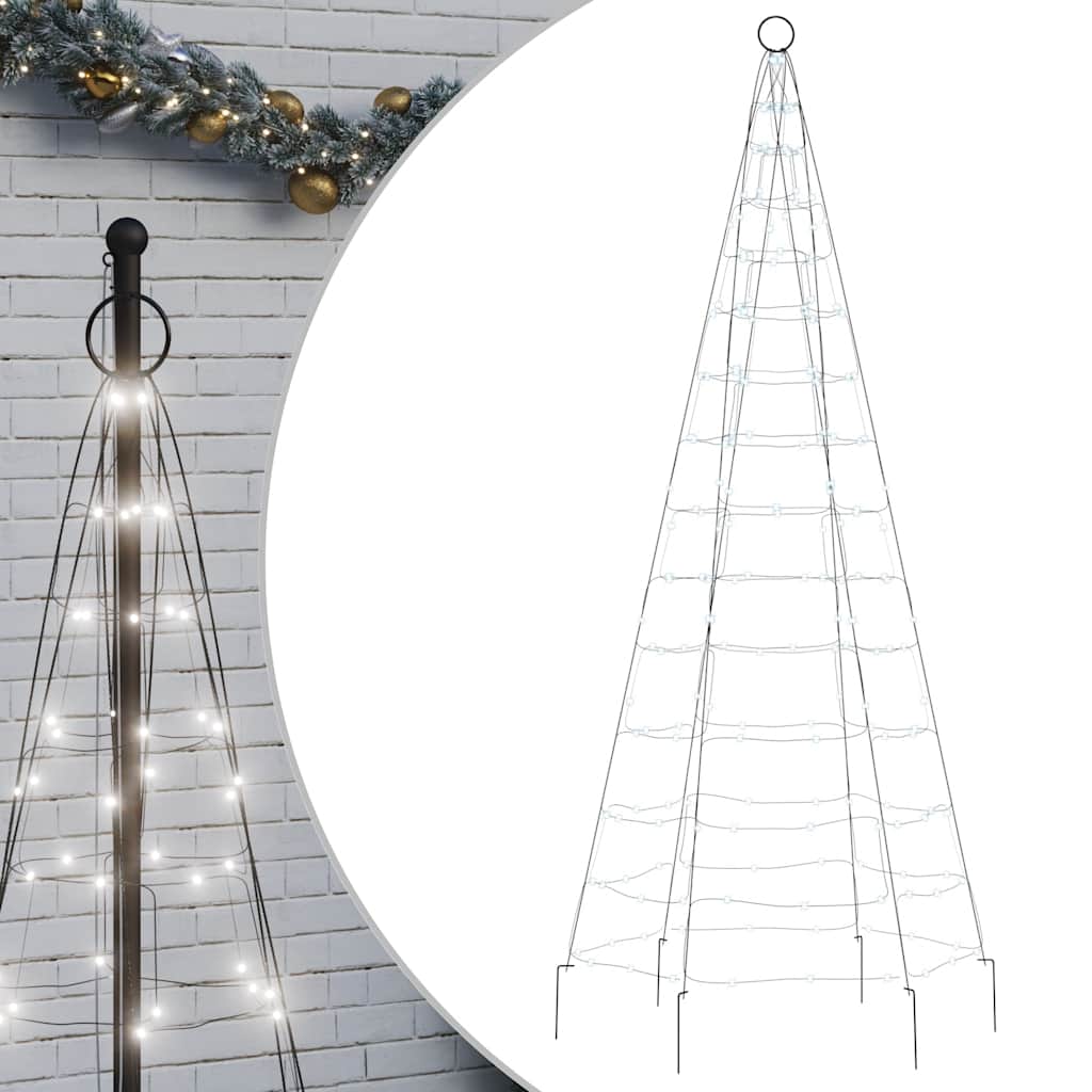 Árbol de navidad en asta de bandera 200 led blanco frío 180 cm v2353 Vetonek