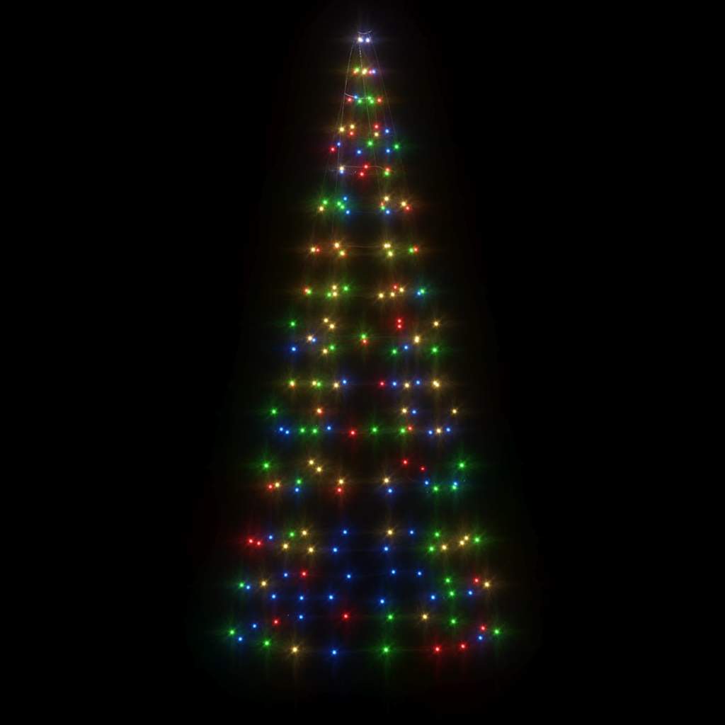 Árbol de Navidad en asta de bandera 200 LED bde colores 180 cm - Vetonek