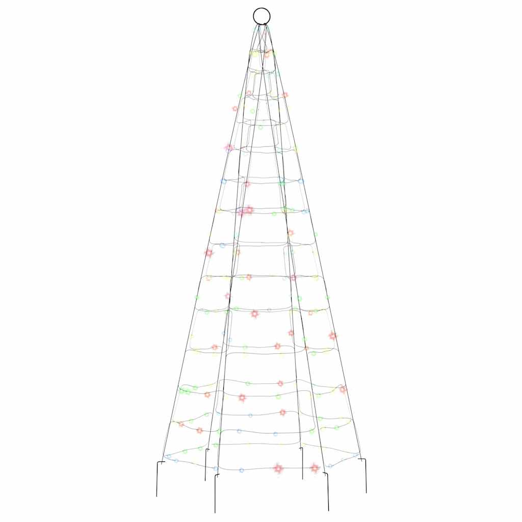 Árbol de Navidad en asta de bandera 200 LED bde colores 180 cm - Vetonek
