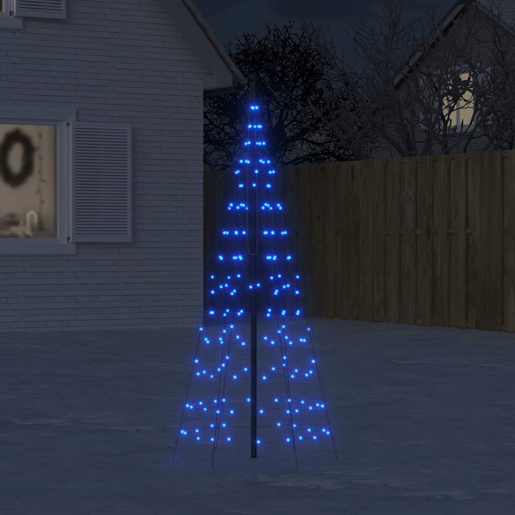 Árbol de navidad en asta de bandera 200 led azul 180 cm v2377 Vetonek