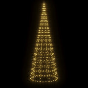Árbol de navidad en asta de bandera 550 led blanco cálido 300cm v2384 - Vetonek