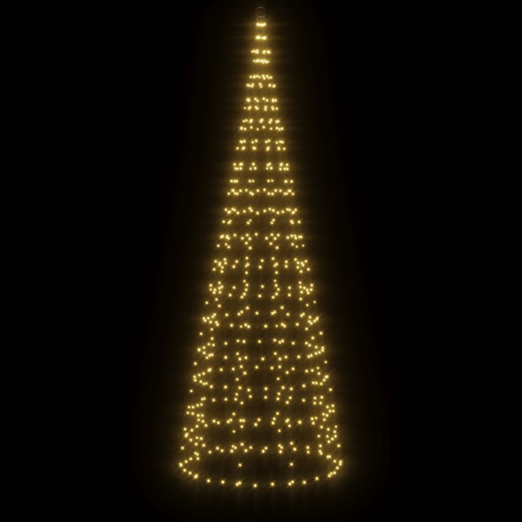 Árbol de navidad en asta de bandera 550 led blanco cálido 300cm v2384 - Vetonek