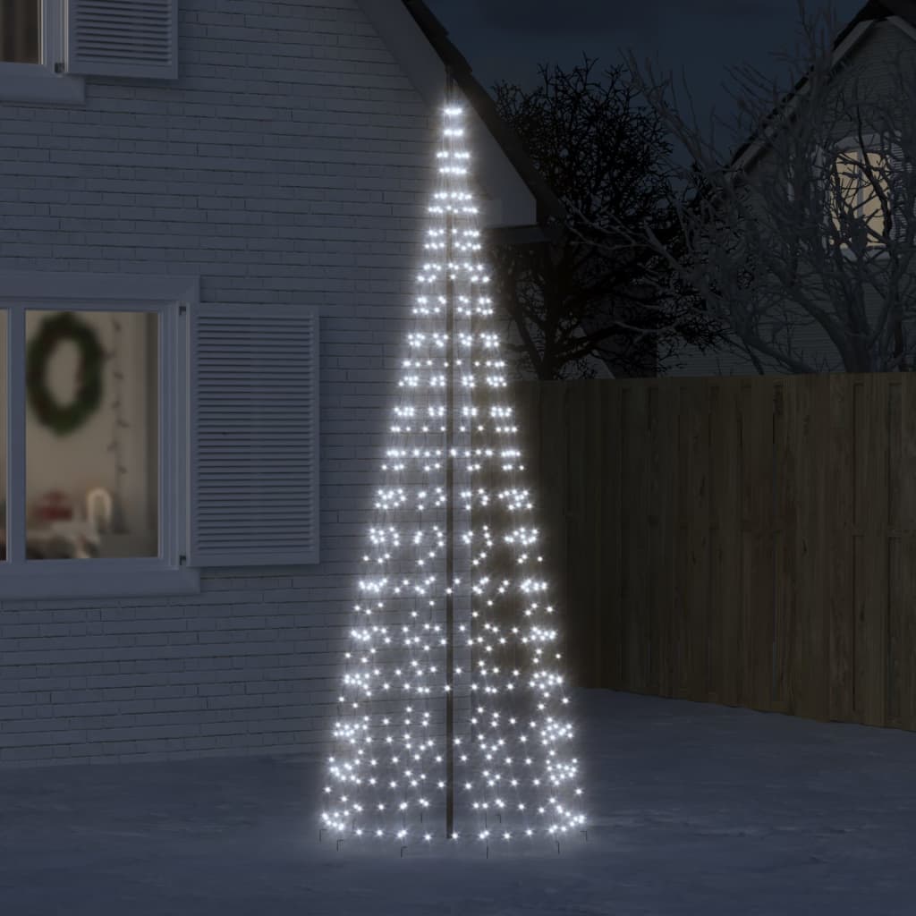 Árbol de navidad en asta de bandera 550 led blanco frío 300 cm v2391 Vetonek