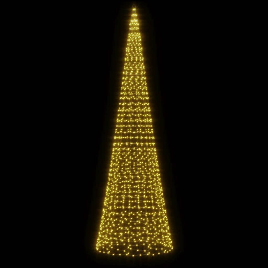 Árbol de navidad en asta bandera 1534 led blanco cálido 500 cm v2421 Vetonek