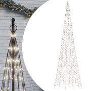 Árbol de Navidad en asta de bandera 1534 LED blanco frío 500 cm V2438 Vetonek