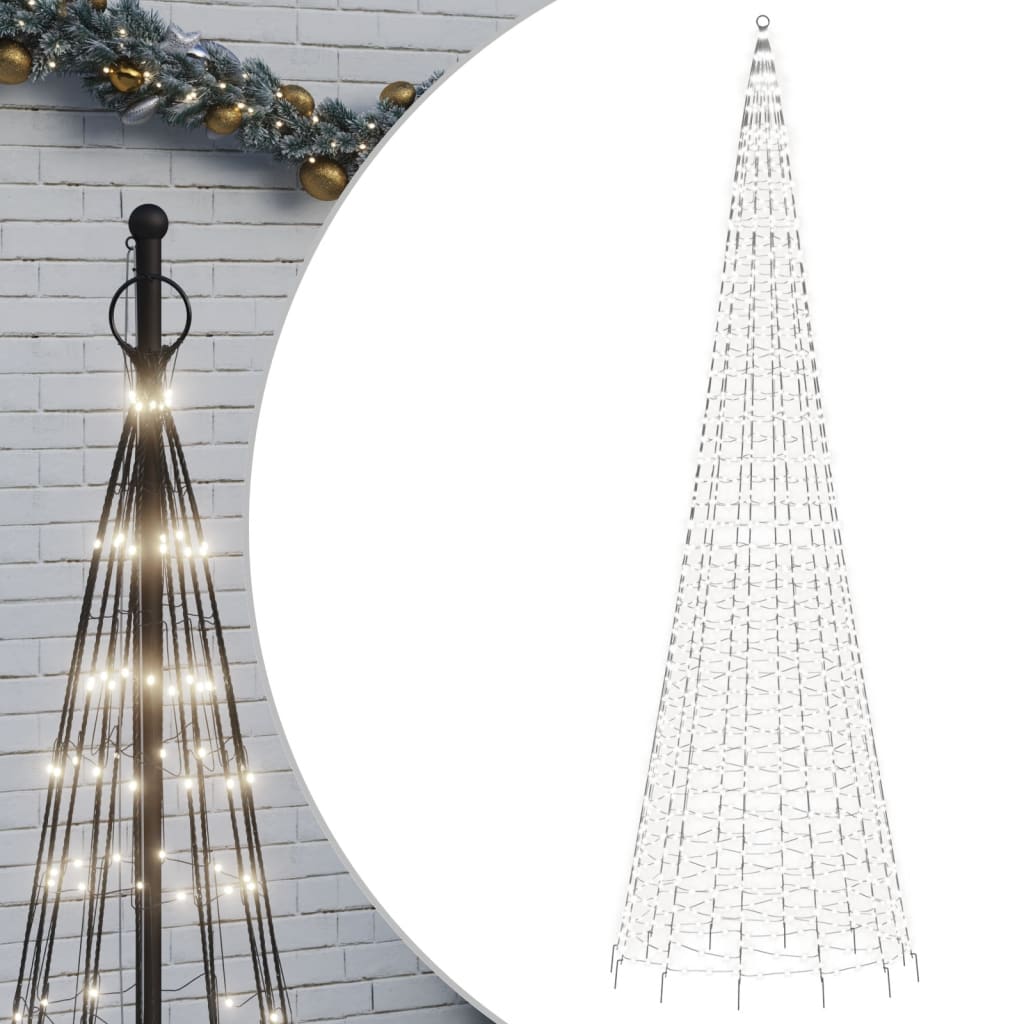 Árbol de Navidad en asta de bandera 1534 LED blanco frío 500 cm V2438 Vetonek