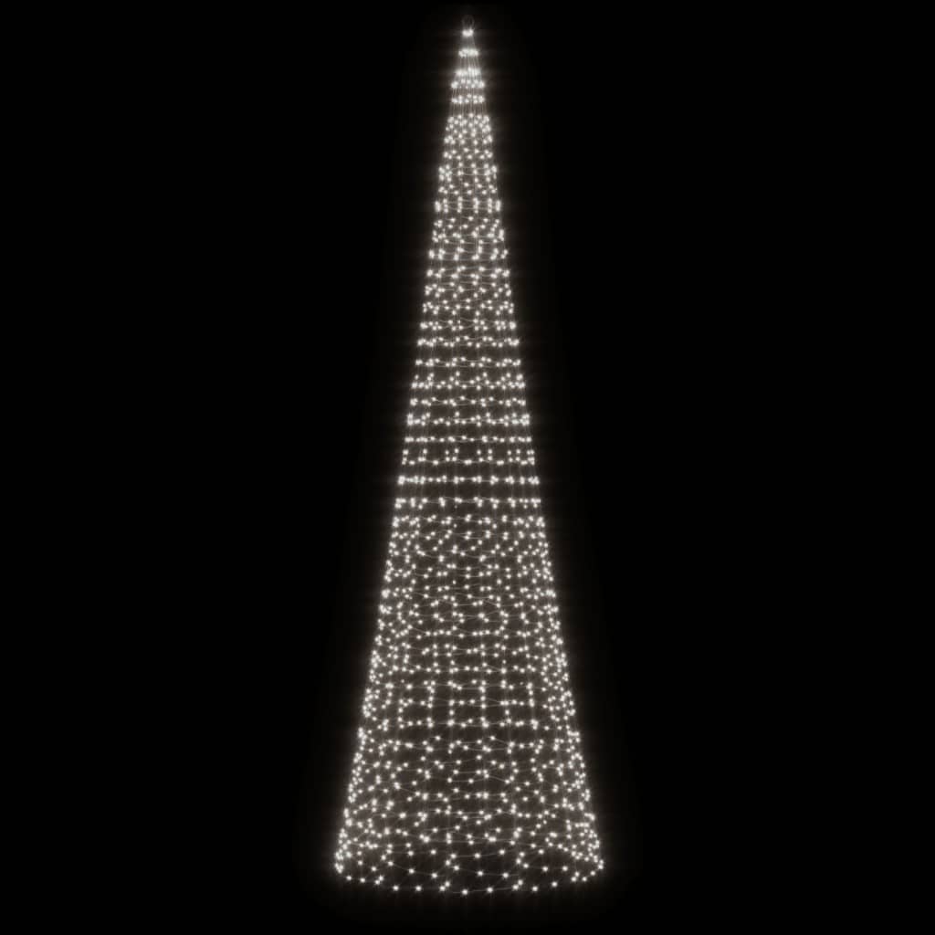 Árbol de Navidad en asta de bandera 1534 LED blanco frío 500 cm V2438 Vetonek