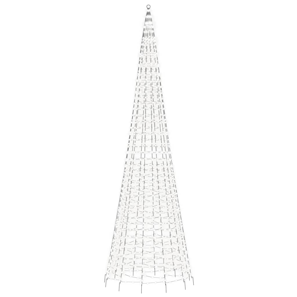 Árbol de Navidad en asta de bandera 1534 LED blanco frío 500 cm V2438 Vetonek