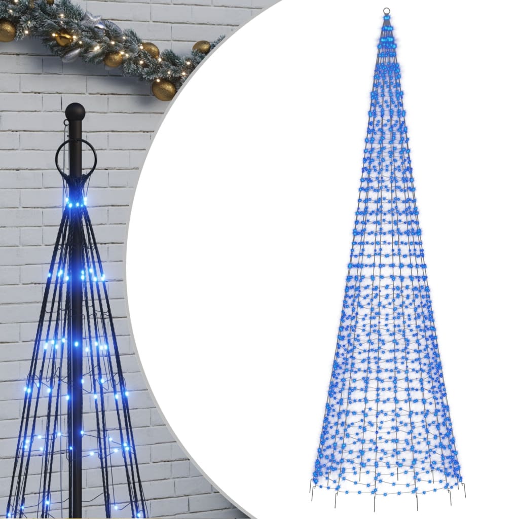 Árbol de navidad en asta de bandera 1534 led azul 500 cm v2452 Vetonek