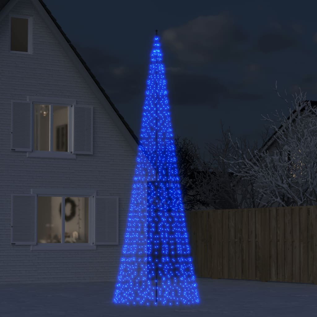Árbol de navidad en asta de bandera 1534 led azul 500 cm v2452 Vetonek