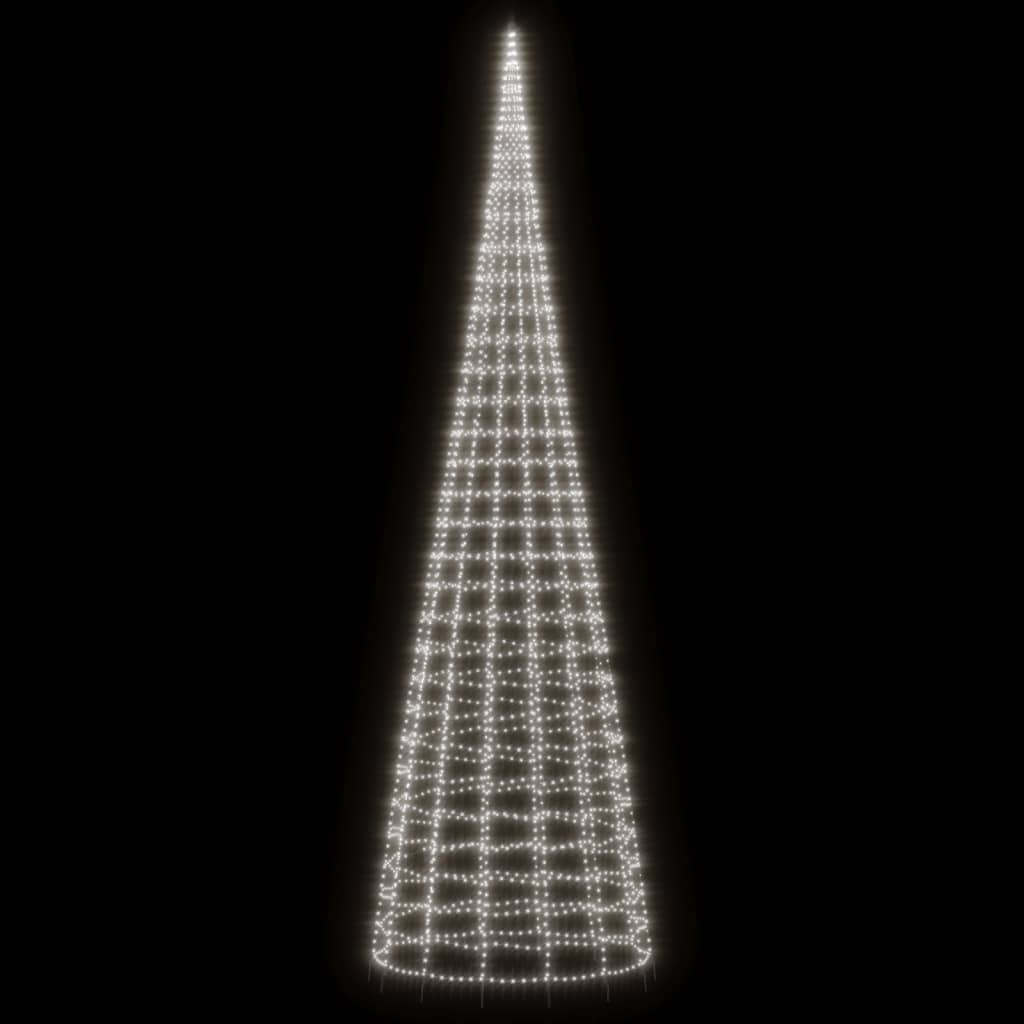 Árbol de navidad en asta de bandera 3000 led blanco frío 800 cm v2476 Vetonek